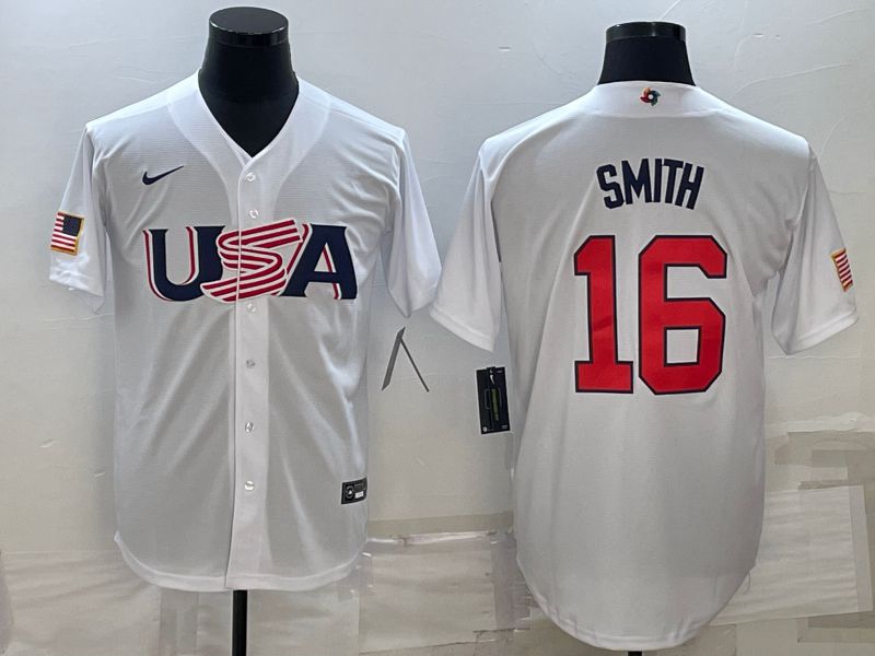 Men 2023 World Cub USA #16 Smith White Nike MLB Jersey8->more jerseys->MLB Jersey